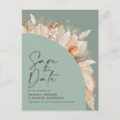 Carte Postale Faire-part Terre cuite bohème moderne herbe de la pampa vert  (Devant)