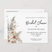 Carte Postale Faire-part terre cuite moderne bohème herbe brune douche enre (Devant / Derrière)