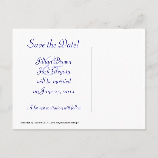 Carte Postale Faire-part Tétons Printemps MARIAGE Enregistrer la date (Dos)