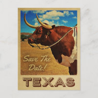 Texas Enregistrer La Date Vintage Pays Ouest