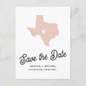 Carte Postale Faire-part TEXAS State Destination Mariage N'IMPORTE QUELLE C (Devant)