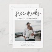 Carte Postale Faire-part Texte Boissons Gratuites Enregistrement Photo Mari (Devant / Derrière)
