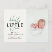 Carte Postale Faire-part Texte de photo de script moderne bonjour petit (Devant)