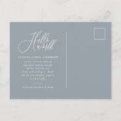 Carte Postale Faire-part Texte de script Hello world photo annonce de naiss (Dos)