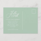 Carte Postale Faire-part texte de script Hello world photo d'annonce de nai (Dos)