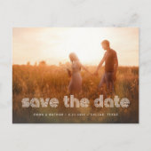 Carte Postale Faire-part Texte Disco Moderne | Photo QR Code Enregistrer la (Devant)