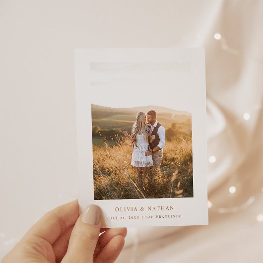 Carte Postale Faire-part Texte et photo simple et élégant | Boho Enregistre