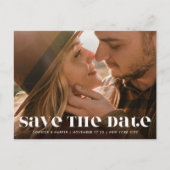 Carte Postale Faire-part Texte Moderne Éditable Gras Deux Photos Enregistre (Devant)