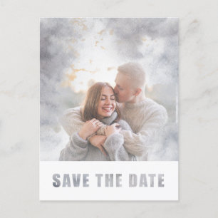 Carte Postale Faire-part Texte photo moderne superposer mariage Enregistrer