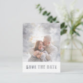 Carte Postale Faire-part Texte photo moderne superposer mariage Enregistrer (Debout devant)