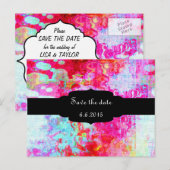 Carte Postale Faire-part Texture rouge rose (Devant / Derrière)