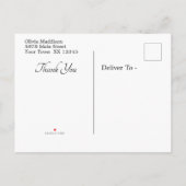 Carte Postale Faire-part Thank You - Photo with Emerald Green & Gold (Dos)