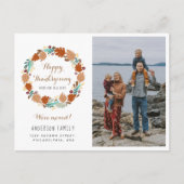 Carte Postale Faire-part Thanksgiving Autumn Wreath Holiday Moving Photo (Devant)