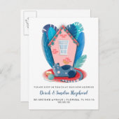 Carte Postale Faire-part Thème animal de chat déménageant (Devant / Derrière)