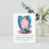 Carte Postale Faire-part Thème animal de chat déménageant (Debout devant)