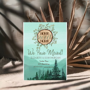 Carte Postale Faire-part Thème Bois de Forêt de Pins Maison Douce Maison