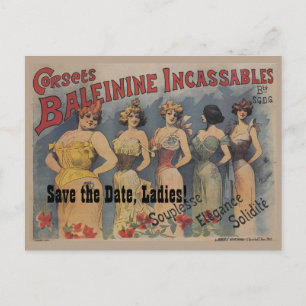 Carte Postale Faire-part Thème de Fête des mariées de lingerie française En