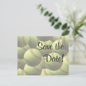 Carte Postale Faire-part Thème de mariage de sport de softball Enregistrez  (Debout devant)