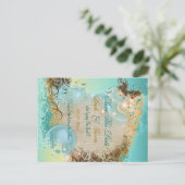 Carte Postale Faire-part thème de mariage élégant "Sauvegarder la date" pla (Debout devant)