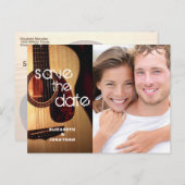 Carte Postale Faire-part Thème de musique de guitare rustique Country moder (Devant / Derrière)