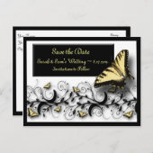 Carte Postale Faire-part Thème Papillon Enregistrer la date (Devant / Derrière)