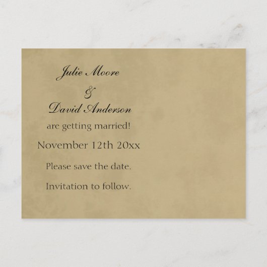 Carte Postale Faire-part Thème Pays Automne Enregistrer Le Mariage Date (Dos)