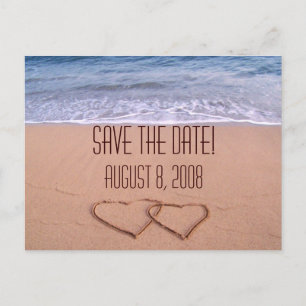Carte Postale Faire-part Thème plage enregistrer la date