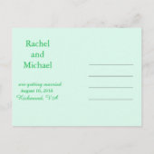 Carte Postale Faire-part Thème rustique vert Save the Date (Dos)