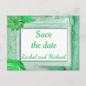 Carte Postale Faire-part Thème rustique vert Save the Date (Devant)