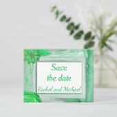 Carte Postale Faire-part Thème rustique vert Save the Date (Debout devant)