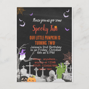 Carte Postale Faire-part Thème spécial de fête d'Halloween amusant et effra