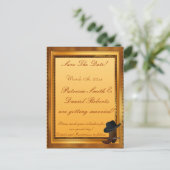 Carte Postale Faire-part Thème Western avec botte et chapeau (Debout devant)