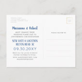 Carte Postale Faire-part Timbre de passeport drôle pour mariage Changement  (Dos)