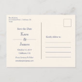 Carte Postale Faire-part Toile Bleu et Blanc (Dos)