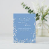 Carte Postale Faire-part Toile Bleue Océan thème Mariage Enregistrer la dat (Debout devant)