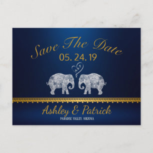 Carte Postale Faire-part TONNES D'AMOUR-Elephant Couple Indien Sauvez la da