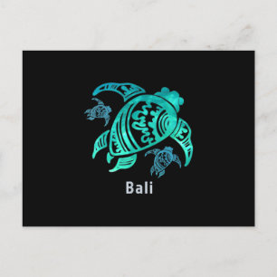 Carte Postale Faire-part Tortue bleue de Bali en Indonésie