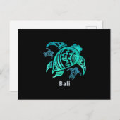 Carte Postale Faire-part Tortue bleue de Bali en Indonésie (Devant / Derrière)