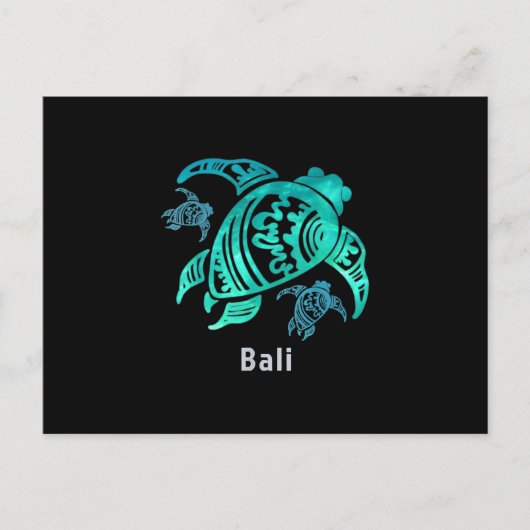 Carte Postale Faire-part Tortue bleue de Bali en Indonésie (Devant)