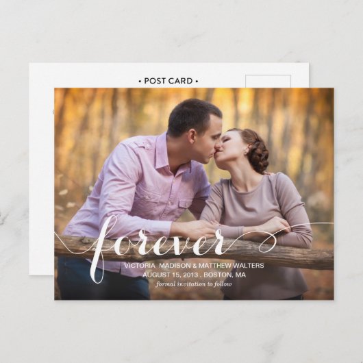 CARTE POSTALE FAIRE-PART TOUJOURS ET POUR TOUJOURS | ENREGISTRER LA DATE D' (Devant / Derrière)