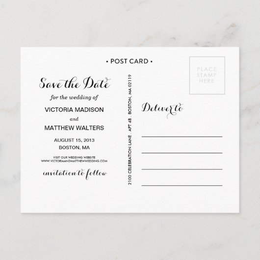 CARTE POSTALE FAIRE-PART TOUJOURS ET POUR TOUJOURS | ENREGISTRER LA DATE D' (Dos)