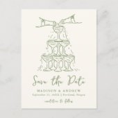 Carte Postale Faire-part Tour de champagne fantaisiste verte pour save the (Devant)