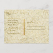 Carte Postale Faire-part Tour Eiffel de Paris Or & Rose SAVE THE DATE (Dos)