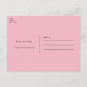 Carte Postale Faire-part Tourbillon Abstrait Rose Noir & Or Save the Date (Dos)