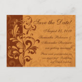 Carte Postale Faire-part Tourbillon d'automne d'or chaud Enregistrer la dat (Devant)