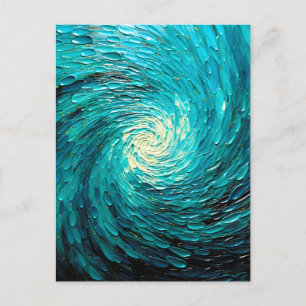 Carte Postale Faire-part Tourbillon océan turquoise abstrait