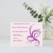 Carte Postale Faire-part Tourbillon Violet (Debout devant)