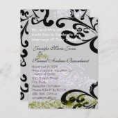 Carte Postale Faire-part Tourbillonnant Purple & Vert Enregistrer La Date (Devant / Derrière)