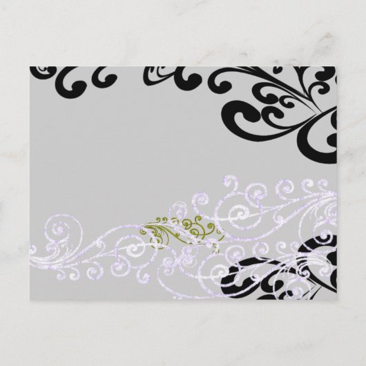 Carte Postale Faire-part Tourbillonnant Purple & Vert Enregistrer La Date (Dos)