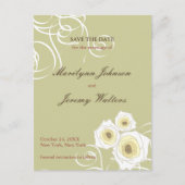 Carte Postale Faire-part Tourbillons de roses crème Mariage romantique Sauv (Devant)